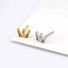 Wholesale Jewelry Silver Needle Copper Crown Style Electroplated Earrings For Couple