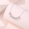 Wholesale Jewelry Silver Peach Blossom Love Clavicle Chain Inlaid Zircon Natural Style