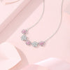 Wholesale Jewelry Silver Peach Blossom Love Clavicle Chain Inlaid Zircon Natural Style