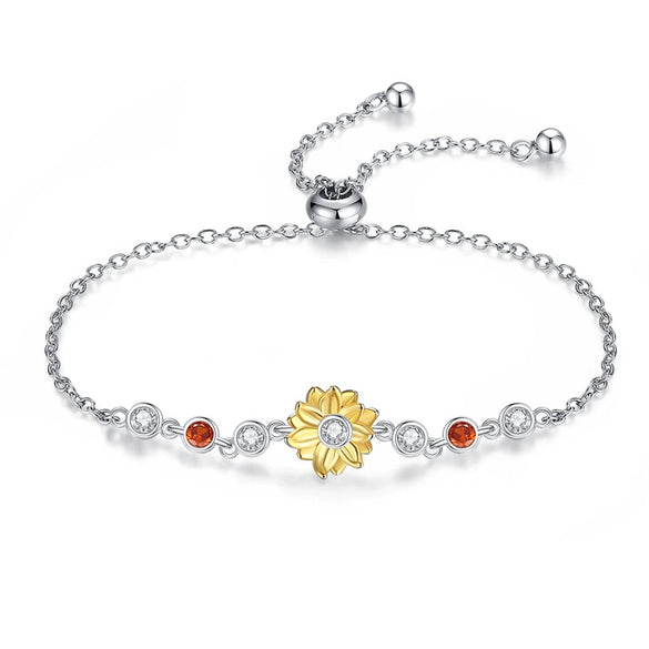 Wholesale Jewelry Silver Plated Electroplated Magic Eye Sunflower Horseshoe Bracelet For Women
