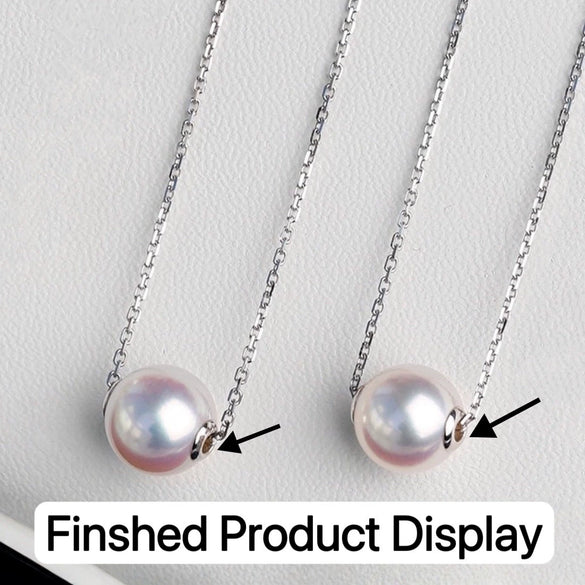 Wholesale Jewelry Silver Round Pearl Spacer Electroplated Necklace Accessories