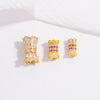 Wholesale Jewelry 925 Silver Set With Zircon Small Waist Pattern Barrel Beads Spacer Beads Pearl Buckle