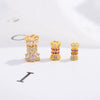 Wholesale Jewelry 925 Silver Set With Zircon Small Waist Pattern Barrel Beads Spacer Beads Pearl Buckle