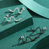 Wholesale Jewelry Silver 925 Snake Microinlay Female Punk Style Earrings