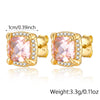 Wholesale Jewelry 925 Silver Square Pink Zircon Pendant Necklace For Women With Electroplating And Cube Sugar Pattern