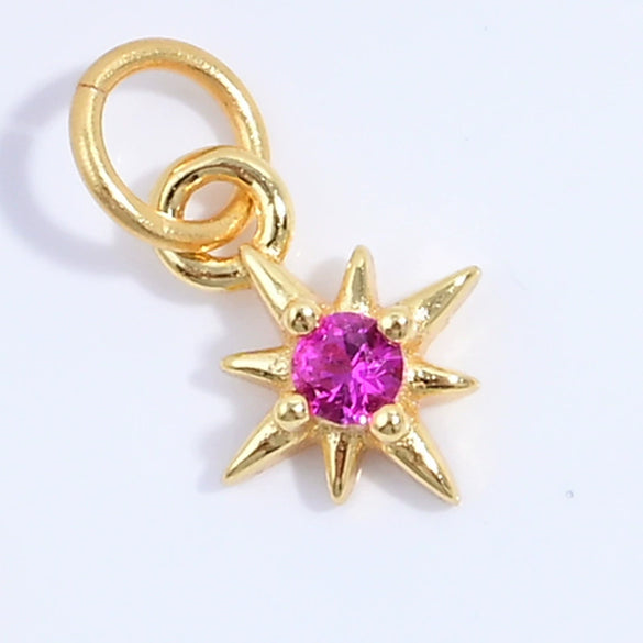 Wholesale Jewelry Silver 925 Star Pendant With Zirconia For Bracelet Necklace Earrings