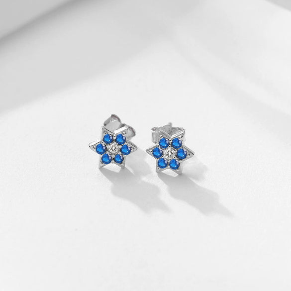 Wholesale Jewelry 925 Silver Starshaped Zircon Necklace And Earrings