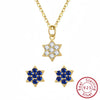 Wholesale Jewelry 925 Silver Starshaped Zircon Necklace And Earrings
