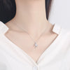 Wholesale Jewelry Silver 925 Sterling Crystal Geometric Small Coconut Pendant Clavicle Chain Electroplated For Women