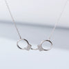 Wholesale Jewelry Silver 925 Sterling Diamond Geometric Handcuffs Pendant Necklace For Women