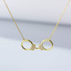 Wholesale Jewelry Silver 925 Sterling Diamond Geometric Handcuffs Pendant Necklace For Women