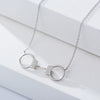 Wholesale Jewelry Silver 925 Sterling Diamond Geometric Handcuffs Pendant Necklace For Women