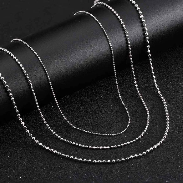 Wholesale Jewelry Silver 925 Sterling Geometric Ball Chain Electroplated Necklace Unisex