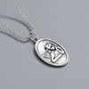 Wholesale Jewelry Silver 925 Sterling Geometric Ball Chain Hip Hop Guardian Angel Pendant Necklace