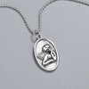 Wholesale Jewelry Silver 925 Sterling Geometric Ball Chain Hip Hop Guardian Angel Pendant Necklace