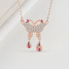 Wholesale Jewelry Silver 925 Sterling Geometric Butterfly Pendant Necklace With Electroplating Treatment