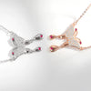 Wholesale Jewelry Silver 925 Sterling Geometric Butterfly Pendant Necklace With Electroplating Treatment