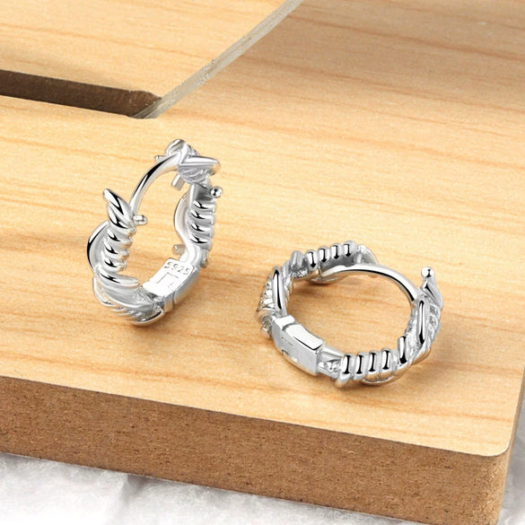 Wholesale Jewelry Silver 925 Sterling Geometric Knot Ear Buckle Earrings Electroplated