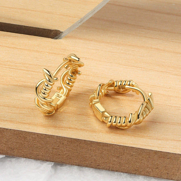 Wholesale Jewelry Silver 925 Sterling Geometric Knot Ear Buckle Earrings Electroplated
