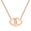 Wholesale Jewelry Silver 925 Sterling Heart Shape Double Ring Necklace