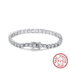 Wholesale Jewelry Silver 925 Sterling Silver Bracelet With Zircon Diamonds Geometric Style Electroplated