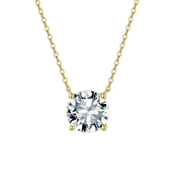 Wholesale Jewelry Silver 925 Sterling Silver Geometric Pendant Necklace Electroplating Fourprong High Carbon Zircon Unisex Cross Chain