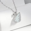 Wholesale Jewelry Silver 925 Sterling Silver White Jade Animal Swan Pendant Necklace With Electroplating
