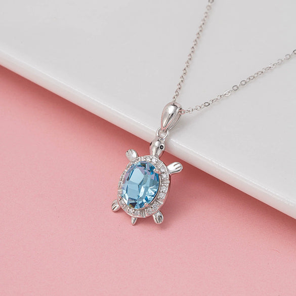 Wholesale Jewelry Silver Turtle Geometric Pendant Necklace With Electroplating Treatment