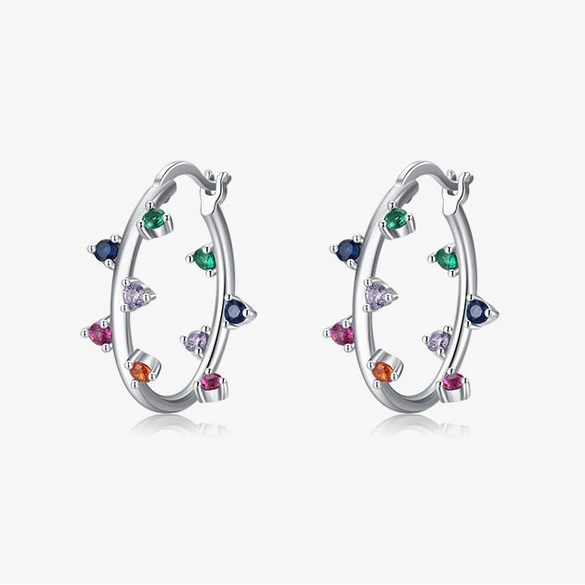 Wholesale Jewelry Silver 925 Zircon Inlay Geometric Earrings For Women