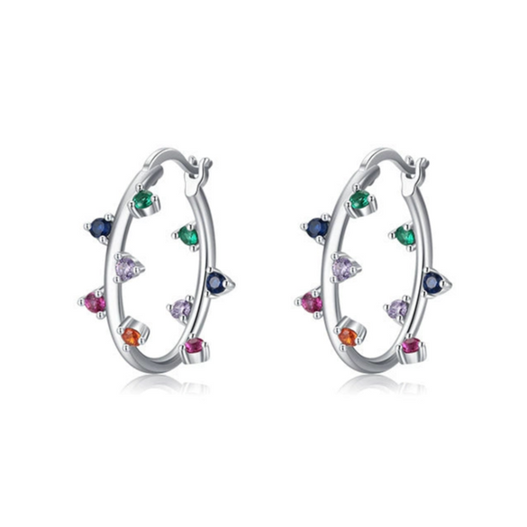 Wholesale Jewelry Silver 925 Zircon Inlay Geometric Earrings For Women