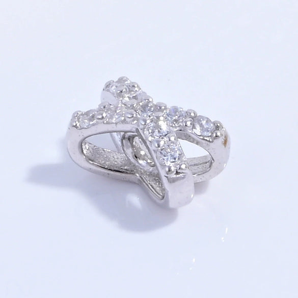 Wholesale Jewelry Silver Zirconia Cross Xshaped Fivepointed Star Porous Beads Bracelet Necklace