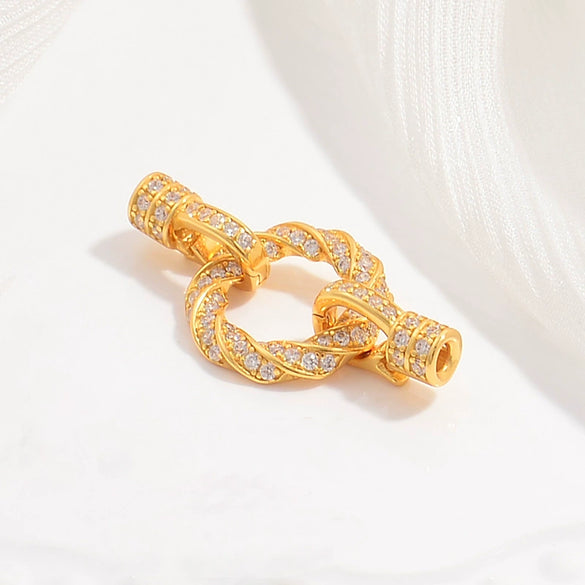 Wholesale Jewelry 925 Silver Zirconia Figure 8 Buckle Handmade Diy Necklace Bracelet