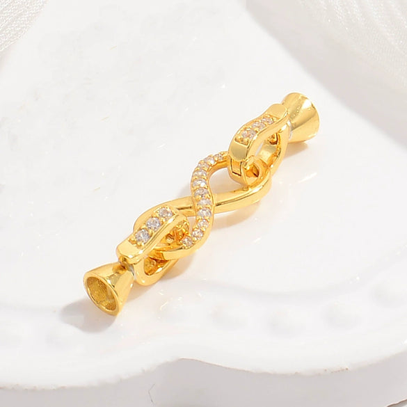 Wholesale Jewelry 925 Silver Zirconia Figure 8 Buckle Handmade Diy Necklace Bracelet
