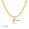 Wholesale Jewelry Simple Allmatch Copper Oshaped Chain Necklace With Letter Pattern 18K Gold Plated