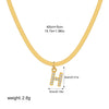 Wholesale Jewelry Simple Allmatch Copper Oshaped Chain Necklace With Letter Pattern 18K Gold Plated