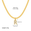 Wholesale Jewelry Simple Allmatch Copper Oshaped Chain Necklace With Letter Pattern 18K Gold Plated