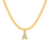 Wholesale Jewelry Simple Allmatch Copper Oshaped Chain Necklace With Letter Pattern 18K Gold Plated