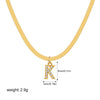 Wholesale Jewelry Simple Allmatch Copper Oshaped Chain Necklace With Letter Pattern 18K Gold Plated