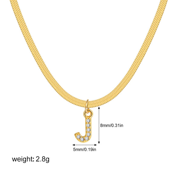 Wholesale Jewelry Simple Allmatch Copper Oshaped Chain Necklace With Letter Pattern 18K Gold Plated