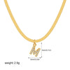 Wholesale Jewelry Simple Allmatch Copper Oshaped Chain Necklace With Letter Pattern 18K Gold Plated