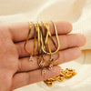 Wholesale Jewelry Simple Allmatch Copper Oshaped Chain Necklace With Letter Pattern 18K Gold Plated