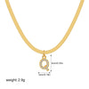 Wholesale Jewelry Simple Allmatch Copper Oshaped Chain Necklace With Letter Pattern 18K Gold Plated