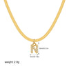Wholesale Jewelry Simple Allmatch Copper Oshaped Chain Necklace With Letter Pattern 18K Gold Plated