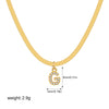 Wholesale Jewelry Simple Allmatch Copper Oshaped Chain Necklace With Letter Pattern 18K Gold Plated