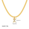 Wholesale Jewelry Simple Allmatch Copper Oshaped Chain Necklace With Letter Pattern 18K Gold Plated