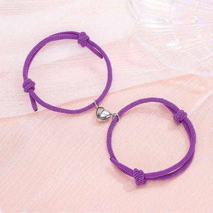 Simple Style Heart No Inlaid Couple Bracelets