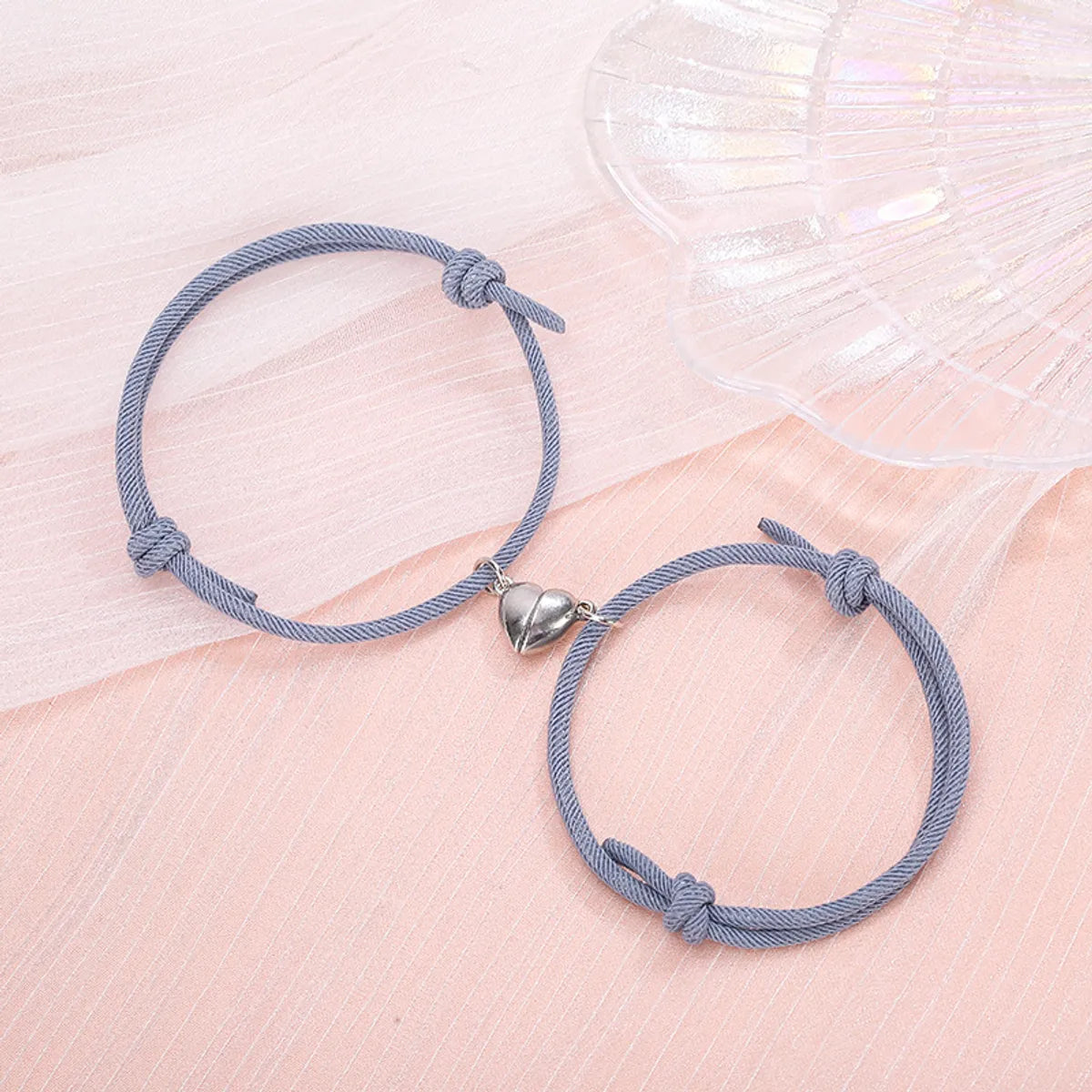 Simple Style Heart No Inlaid Couple Bracelets