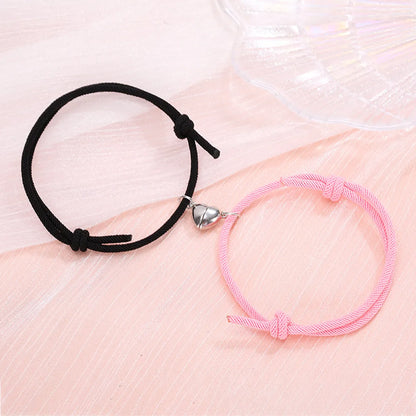 Simple Style Heart No Inlaid Couple Bracelets