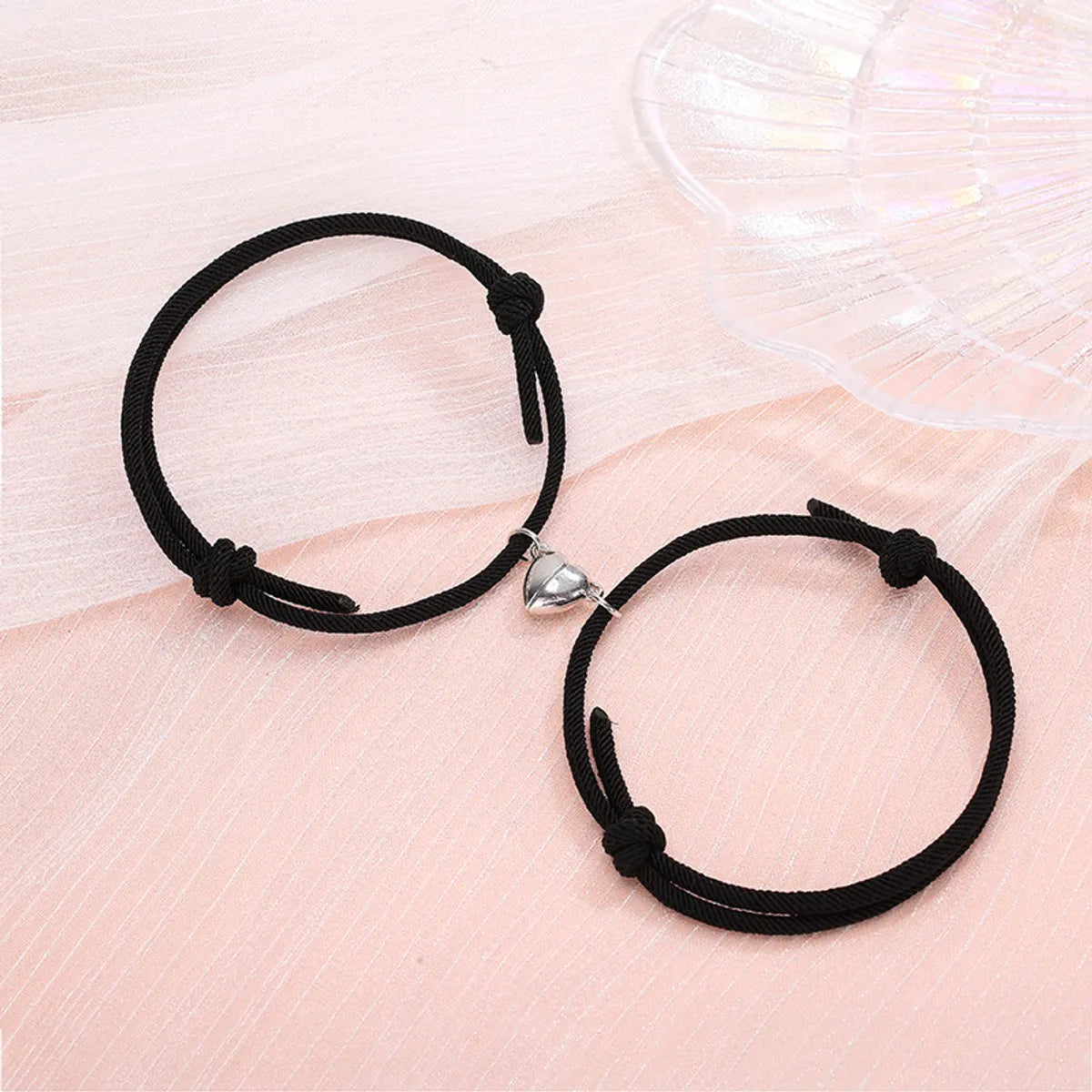 Simple Style Heart No Inlaid Couple Bracelets