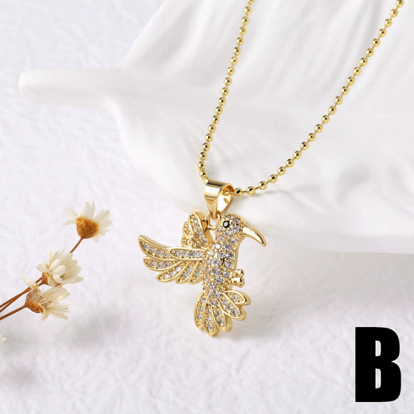 Wholesale Jewelry Simple Animal Zodiac Copper 18K Gold Plated Pendant Necklace